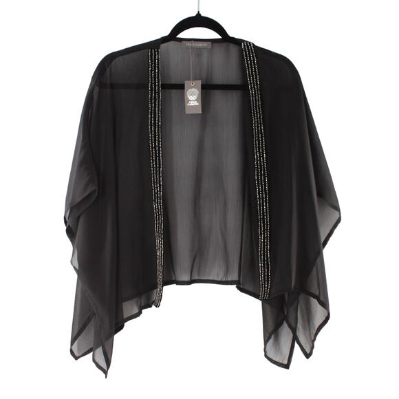 Vince Camuto Topper With Beaded Velvet Placket Top #K241 - Picture 1 of 3